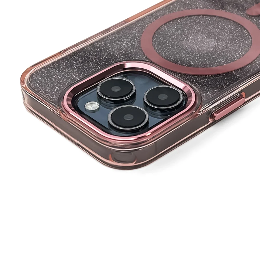 Wozinsky Glitter Case with Mag Safe for Samsung Galaxy S24 FE - Pink with Glittereng