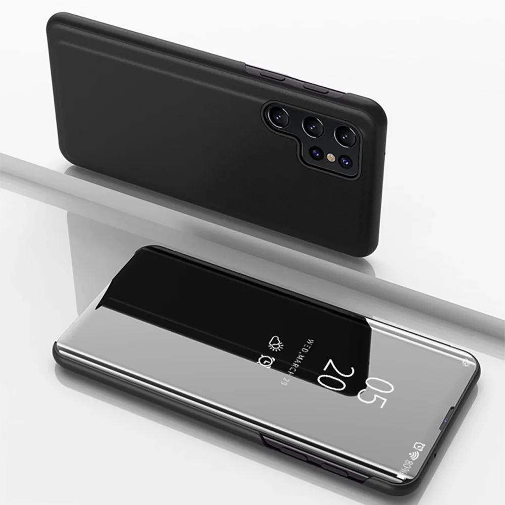 Clear View Case for Samsung Galaxy A56 Cover with Flip - Blackeng