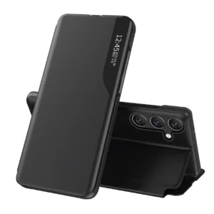 Eco Leather View Case elegant case with flap and stand function for Samsung Galaxy A56 - blackeng