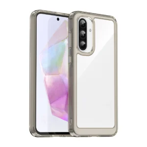 Outer Space Case for Samsung Galaxy A56 Cover with Flexible Frame - Semi-Transparent, Blackeng