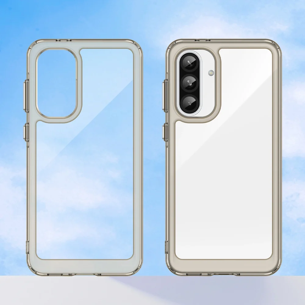 Outer Space Case for Samsung Galaxy A56 Cover with Flexible Frame - Semi-Transparent, Blackeng