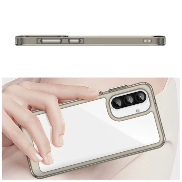 Outer Space Case for Samsung Galaxy A56 Cover with Flexible Frame - Semi-Transparent, Blackeng