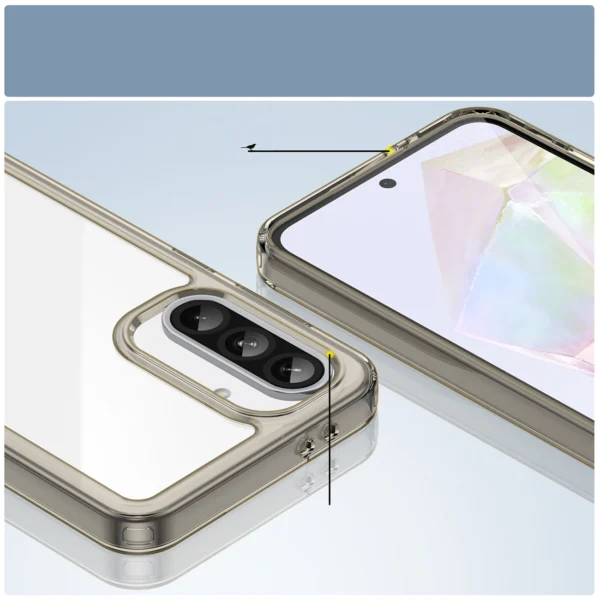 Outer Space Case for Samsung Galaxy A56 Cover with Flexible Frame - Semi-Transparent, Blackeng