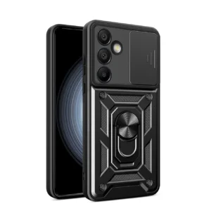 Hybrid Armor Camshield with Stand and Camera Cover for Samsung Galaxy A26 - Blackeng