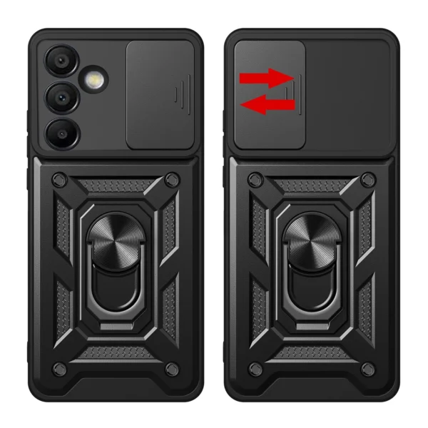 Hybrid Armor Camshield with Stand and Camera Cover for Samsung Galaxy A26 - Blackeng