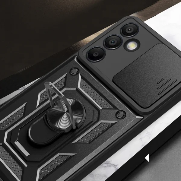 Hybrid Armor Camshield with Stand and Camera Cover for Samsung Galaxy A26 - Blackeng