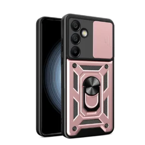 Hybrid Armor Camshield with Stand and Camera Cover for Samsung Galaxy A26 - Pinkeng