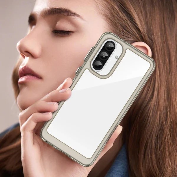 Outer Space Case for Samsung Galaxy A26 Cover with Flexible Frame - Semi-Transparent, Blackeng