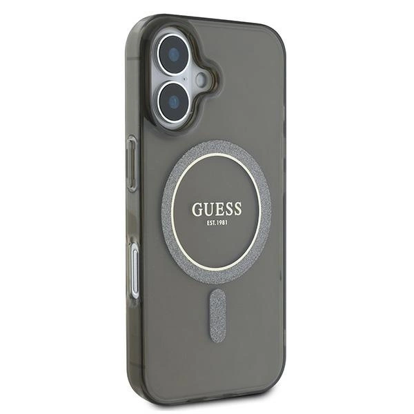 Guess IML Glitter Circle MagSafe case for iPhone 16 - blackeng