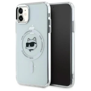 Karl Lagerfeld IML Metal Choupette Head MagSafe iPhone 11 Case - Whiteeng