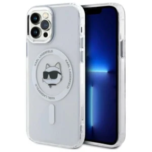 Karl Lagerfeld IML Metal Choupette Head MagSafe iPhone 12 Case - Whiteeng