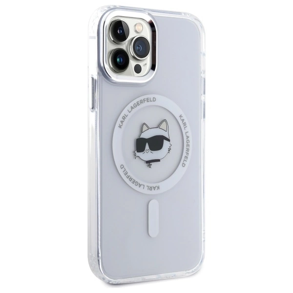 Karl Lagerfeld IML Metal Choupette Head MagSafe iPhone 12 Case - Whiteeng