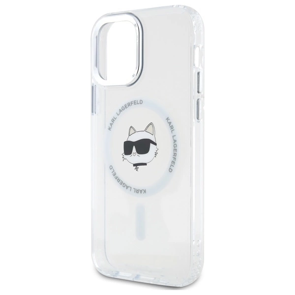 Karl Lagerfeld IML Metal Choupette Head MagSafe iPhone 12 Case - Whiteeng