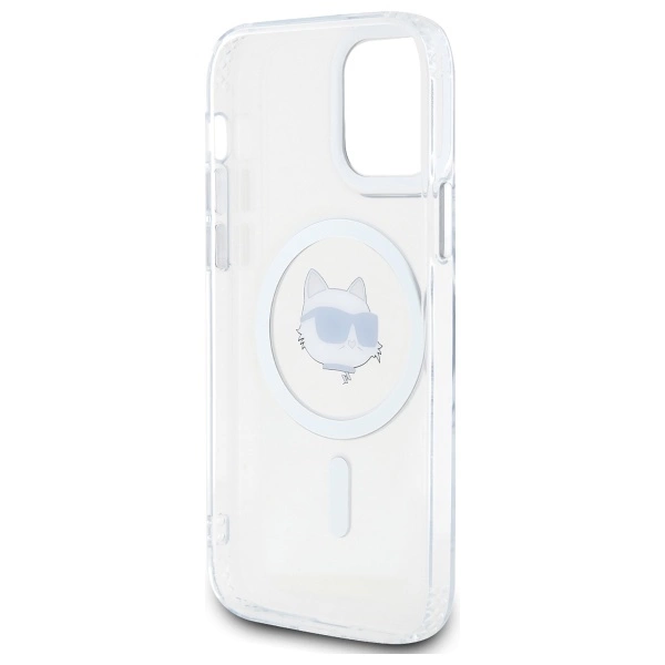 Karl Lagerfeld IML Metal Choupette Head MagSafe iPhone 12 Case - Whiteeng