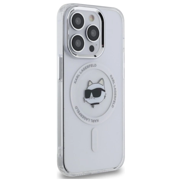 Karl Lagerfeld IML Metal Choupette Head MagSafe iPhone 13 Case - Whiteeng