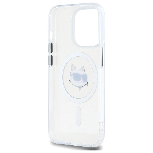 Karl Lagerfeld IML Metal Choupette Head MagSafe iPhone 13 Case - Whiteeng