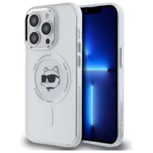 Karl Lagerfeld IML Metal Choupette Head MagSafe iPhone 14 Pro Case - Whiteeng