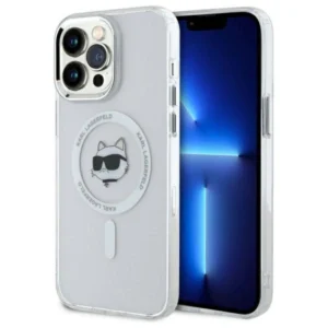 Karl Lagerfeld IML Metal Choupette Head MagSafe Case for iPhone 14 Pro Max - Whiteeng
