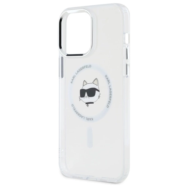 Karl Lagerfeld IML Metal Choupette Head MagSafe Case for iPhone 14 Pro Max - Whiteeng