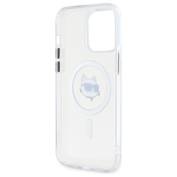 Karl Lagerfeld IML Metal Choupette Head MagSafe Case for iPhone 14 Pro Max - Whiteeng