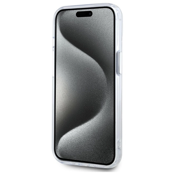 Karl Lagerfeld IML Metal Choupette Head MagSafe iPhone 15 Plus Case - Whiteeng