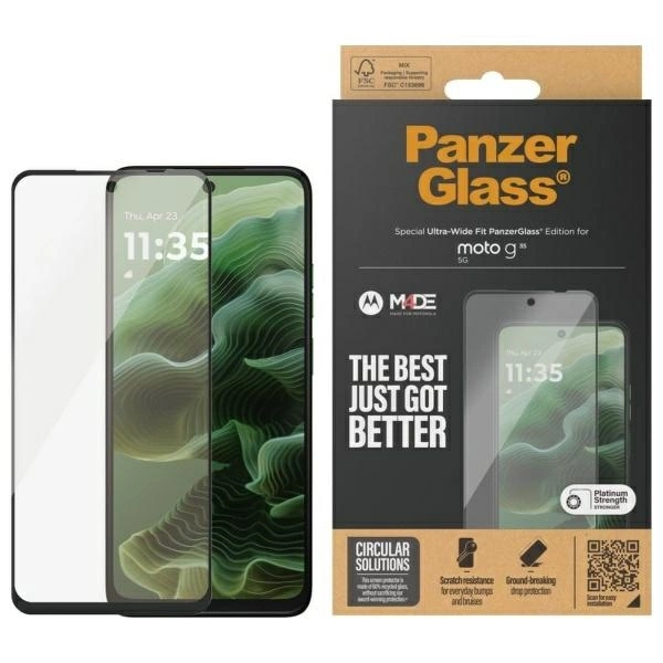 PanzerGlass Screen Protection Ultra-Wide Fit Tempered Glass for Motorola Moto G35 5Geng