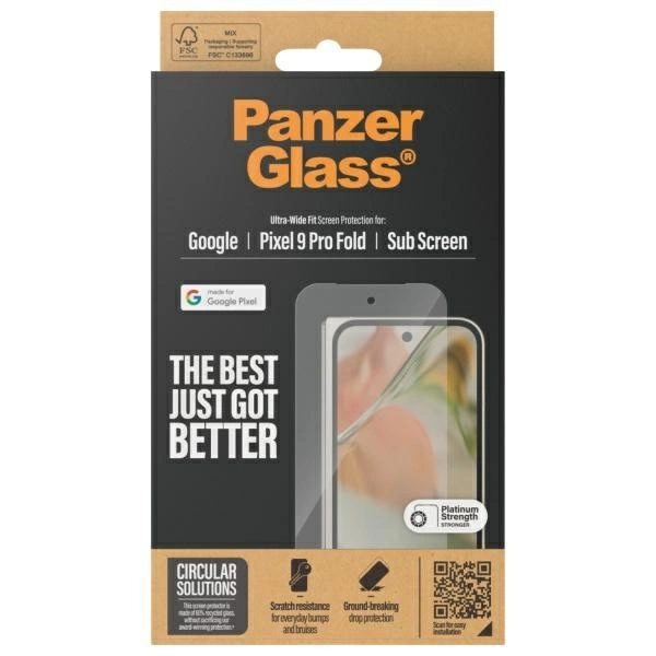 PanzerGlass Screen Protector Ultra-Wide Fit Tempered Glass for Google Pixel 9 Pro Foldeng