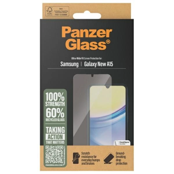 Szkło hartowane PanzerGlass Screen Protection Ultra-Wide Fit na Samsung Galaxy A16 / A16 5Gpol