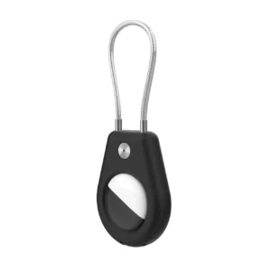 Apple AirTag Case with Steel Cable - Blackeng