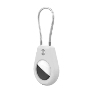 Apple AirTag Case with Steel Cable - Whiteeng