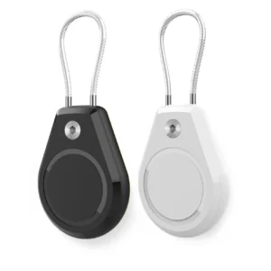Apple AirTag Case Waterproof with Steel Cable - Black + White (2 pieces)eng