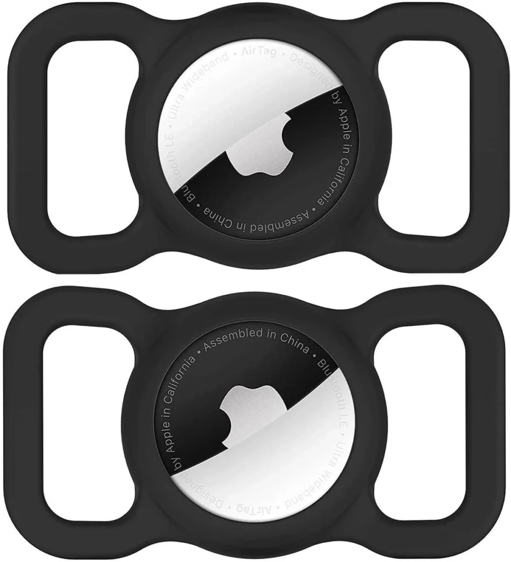Apple AirTag Silicone Case for Dog or Cat Collar - Blackeng