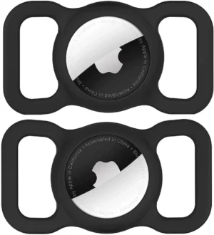 Apple AirTag Silicone Case for Dog or Cat Collar - Blackeng