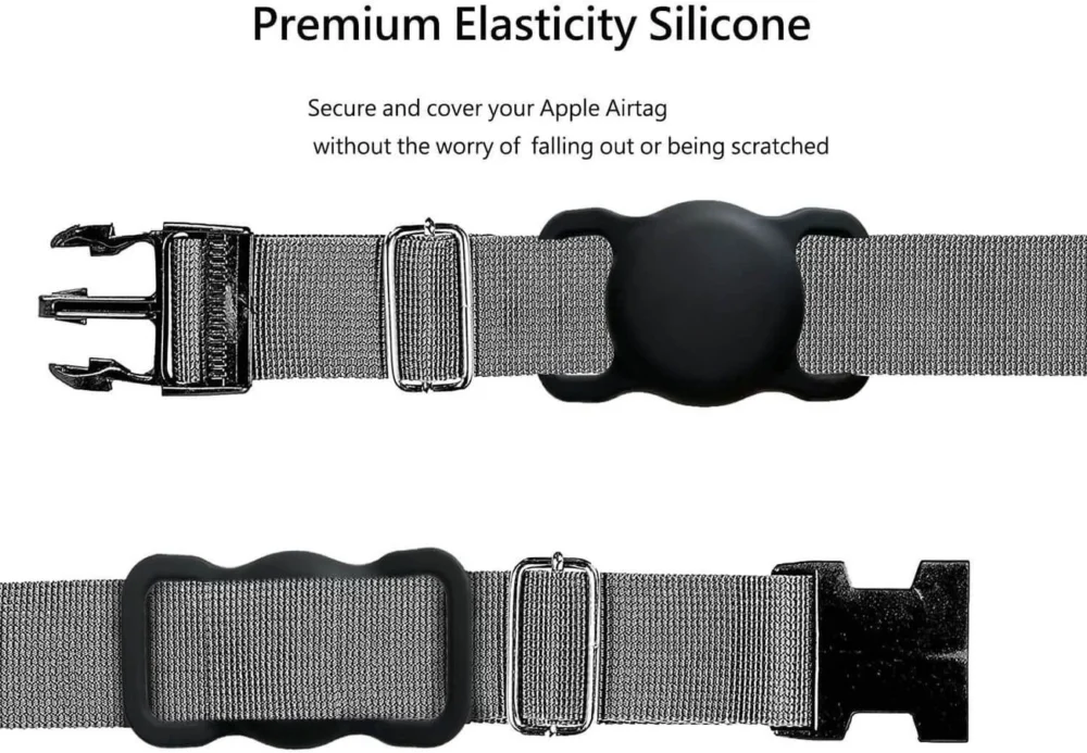 Apple AirTag Silicone Case for Dog or Cat Collar - Blackeng