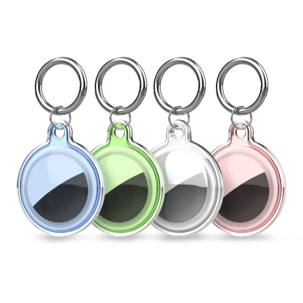 Apple AirTag waterproof case - transparent, green, blue, pink - 4 pieceseng