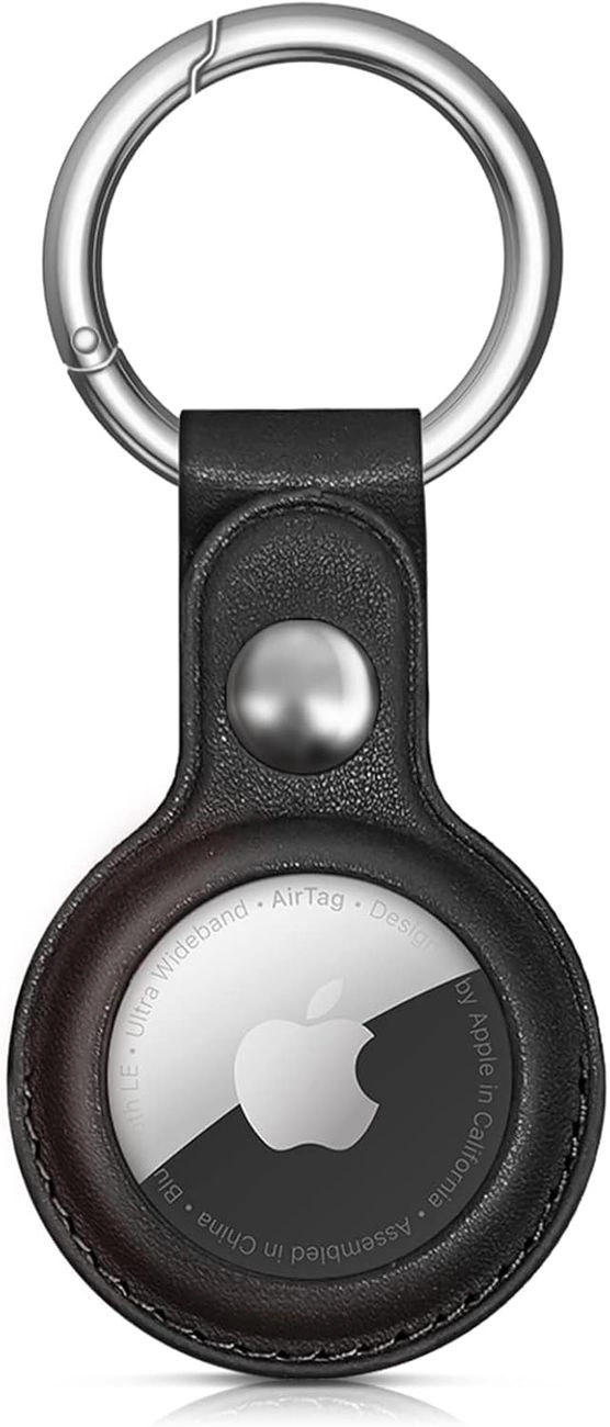 Apple AirTag PU Leather Case - Blackeng
