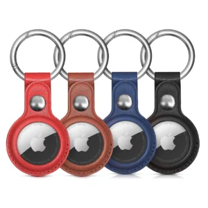 Apple AirTag PU Leather Case - Black, Brown, Red, Blue - 4 pieceseng