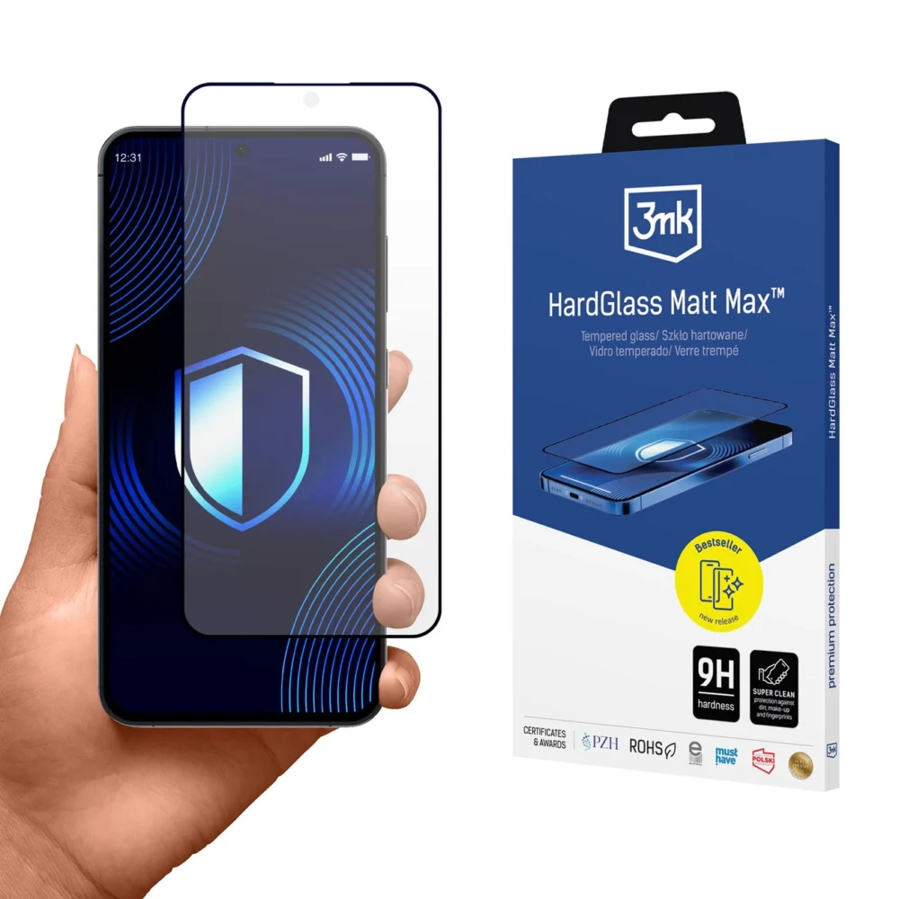 Matte tempered glass 3mk HardGlass Matt Max for Samsung Galaxy S25eng