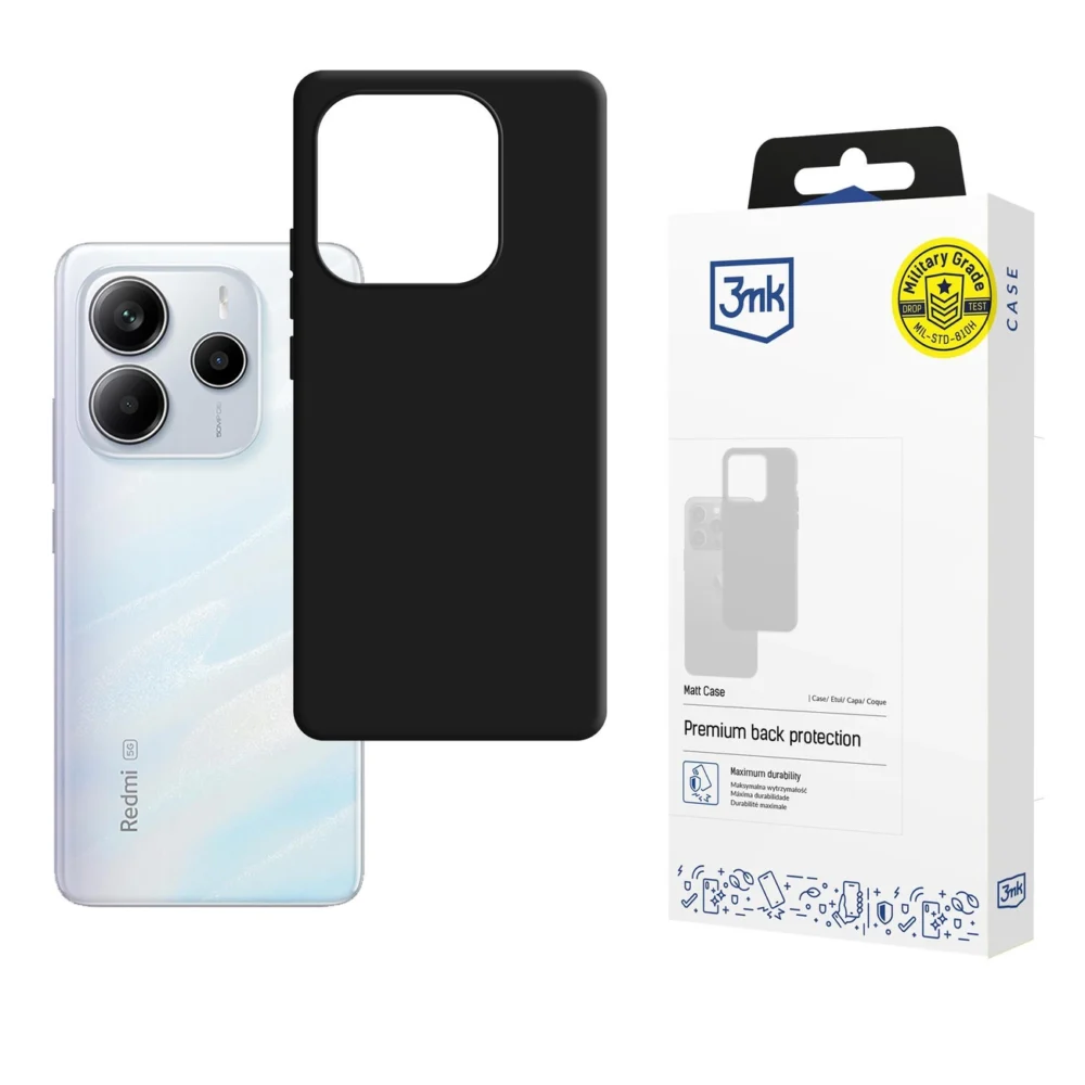3mk Matt Case for Xiaomi Redmi Note 14 5G - blackeng