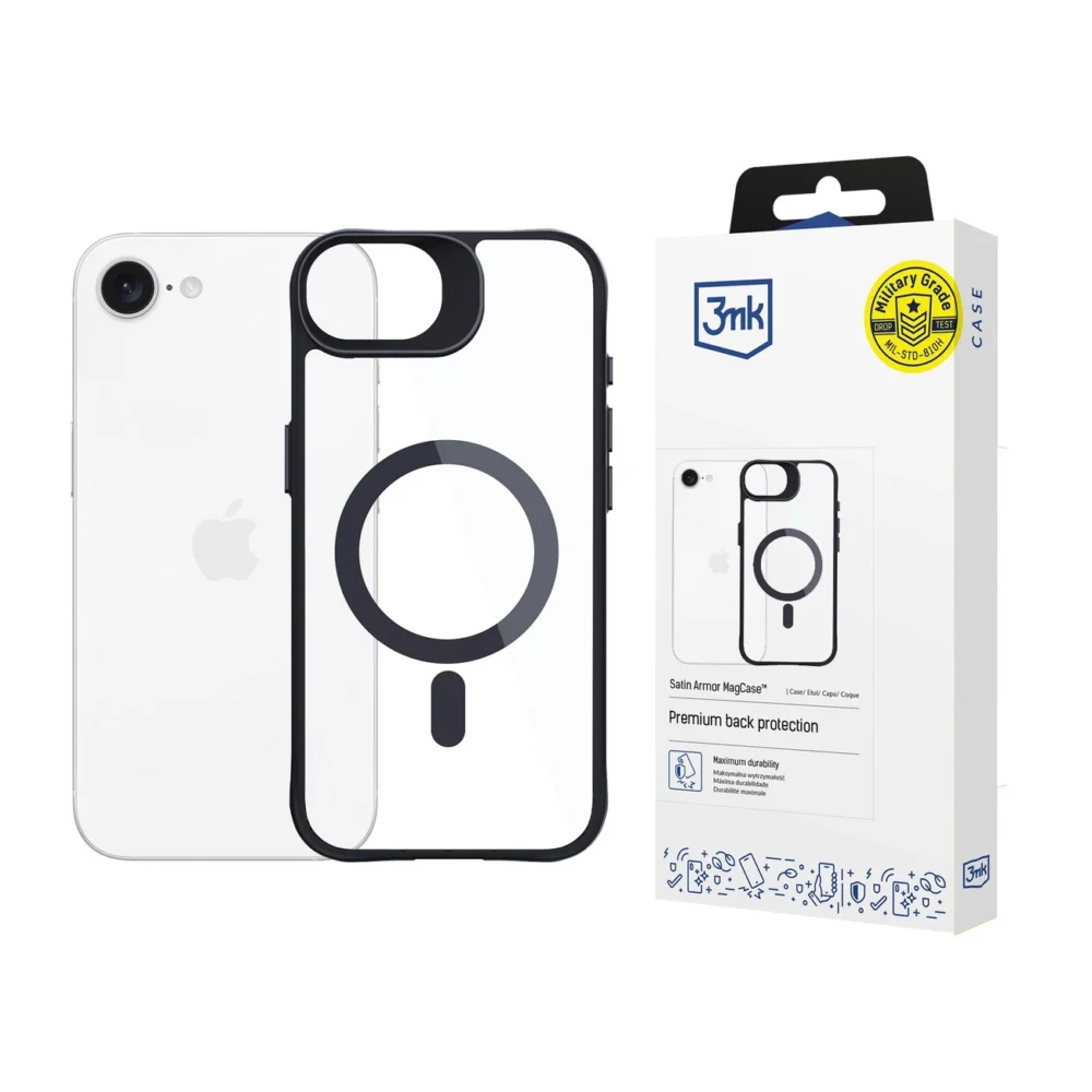 3mk Satin Armor MagCase for Apple iPhone 16e / SE 4 - Transparenteng