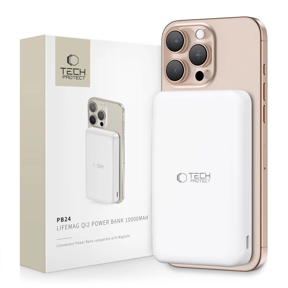 Powerbank Tech-Protect PB24 LifeMag QI2 MagSafe 10000 mAh - whiteeng
