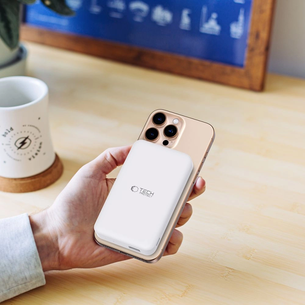Powerbank Tech-Protect PB24 LifeMag QI2 MagSafe 10000 mAh - whiteeng
