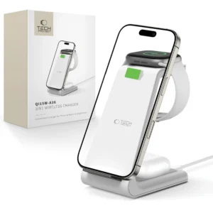 Tech-Protect QI15W-A36 3in1 Charging Station for Apple - Whiteeng