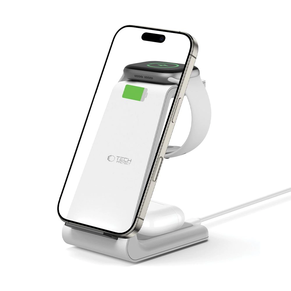 Tech-Protect QI15W-A36 3in1 Charging Station for Apple - Whiteeng
