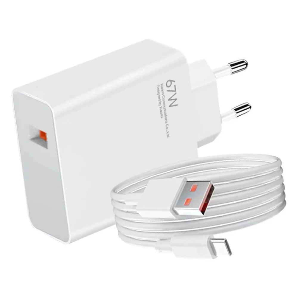 Ładowarka sieciowa Xiaomi BHR9465EU 67W 6.2A USB-A z kablem USB-C - białapol