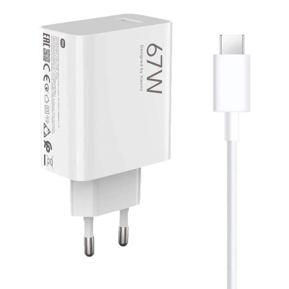 Ładowarka sieciowa Xiaomi BHR9465EU 67W 6.2A USB-A z kablem USB-C - białapol