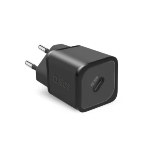SBS TETRGAN1C20K 20W GaN USB-C Wall Charger with Power Delivery - Blackeng
