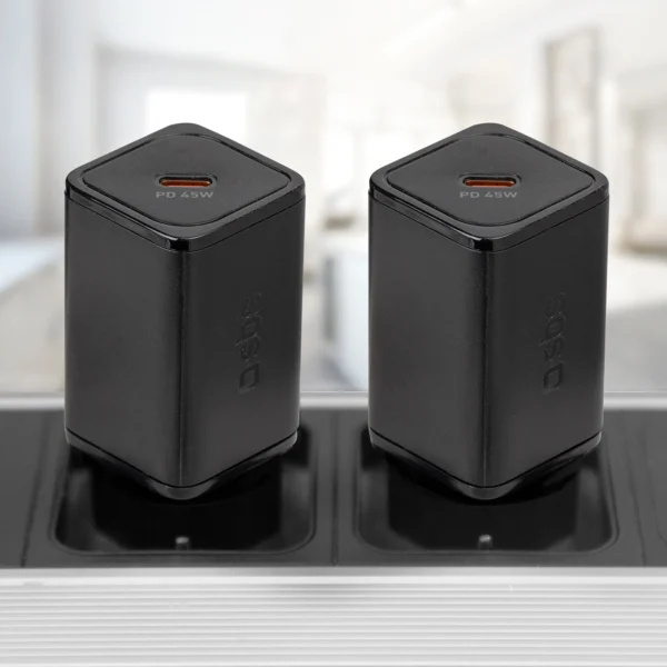 SBS TETRGAN1C45W 45W GaN USB-C Wall Charger with Power Delivery - Blackeng