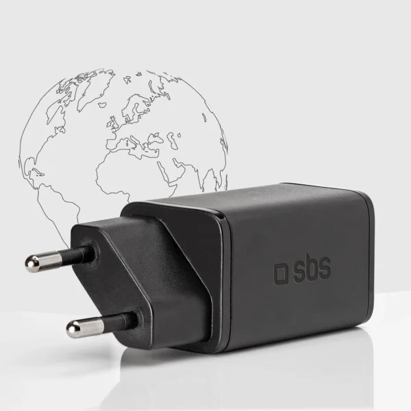 SBS TETRGAN1C45W 45W GaN USB-C Wall Charger with Power Delivery - Blackeng