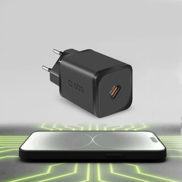 SBS TETRGAN1C45W 45W GaN USB-C Wall Charger with Power Delivery - Blackeng